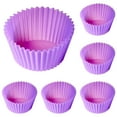 thumbnail image 1 of Jumbo Reusable Silicone Baking Cups 6Ct – Silicone Cupcake Liners for Muffins, Cupcakes, Individual Pies, Rice Krispies Treats, Egg Bites, Mac & Cheese Cups, Tartlets & Fruit Snacks（Purple）, 1 of 9