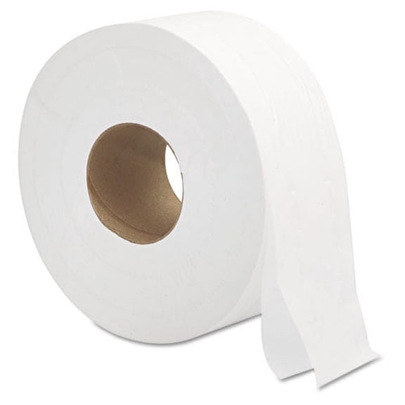 Jumbo Roll Bath Tissue, Septic Safe, 2-Ply, White, 3.3" X 700 Ft, 12/carton | Bundle of 2 Cartons