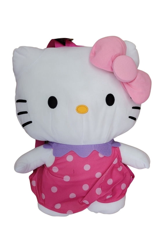 Hello Kitty Plush Backpack 18 inch Polka Dot