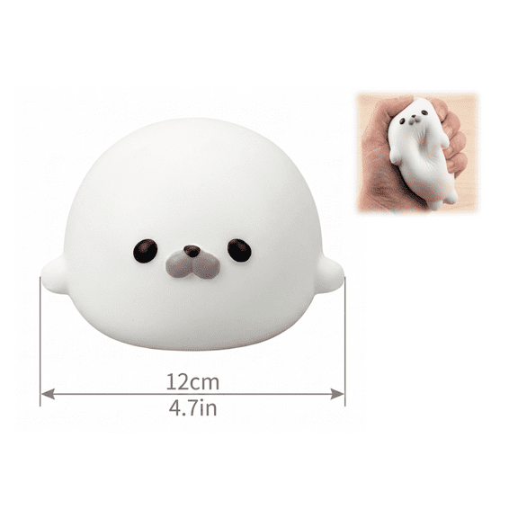 Jumbo Seal Squishy Toy, 4.7 Inch Slow Rising Scented Sea Lion Squeeze Ball, Portable Desk Stress Relief Toy, Bulk Party Favor Supplies for Kids & Teens