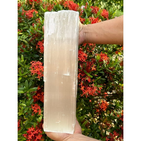Jumbo Selenite Log, Natural White Crystal Huge Selenite Log, Giant Raw Selenite, Rough Raw Crystal Bar, Healing Crystals (12-15 lbs)