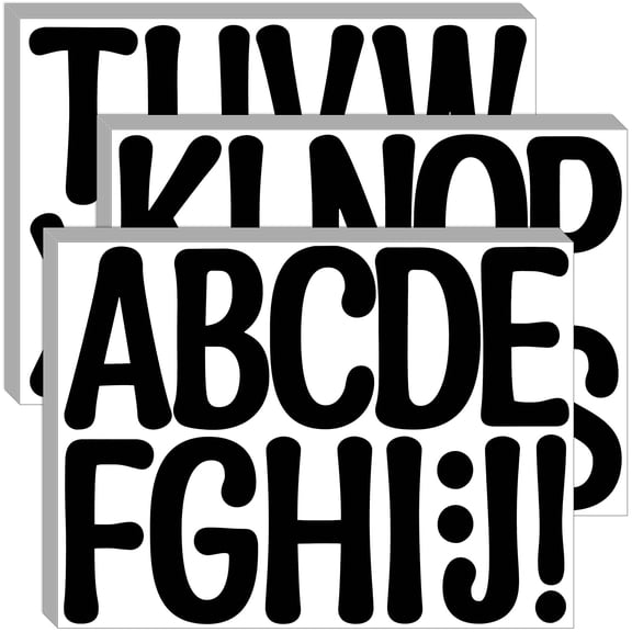 Large Letter Stickers 4 Inch Alphabet, 30 Sheets Self Adhesive Black Letter Stickers for Bulletin Boards, Classroom Decor, Home Decor, Wall, Window, Door, Fridge, Party Decoration