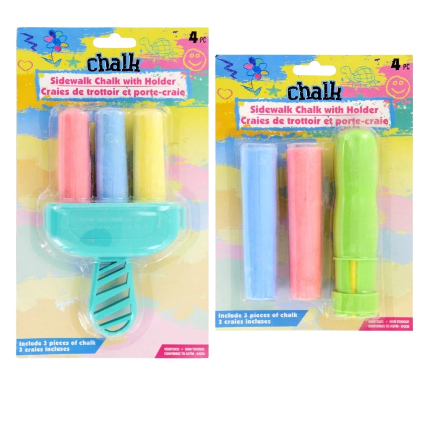 Jumbo Sidewalk Chalk with Holders Washable Non Toxic Chalks Set Art Play Painting on Chalkboard and Playground Toy  Summer Outdoor Activity ( 8 Pieces)