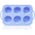 thumbnail image 1 of Jumbo Silicone Muffin Pan with Metal Frame, Non Stick Silicone Cupcake Pan with Handles 6 Cup, BPA Free Silicon Muffin Tin Tray Extra Large for baking, egg bites, Cupcake Mold Blue, 1 of 9