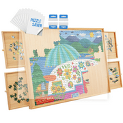 Jumbo Size: 34"×26" for Maximum 1500 Pieces Puzzles, Puzzle Board, Puzzle Table, Puzzle Tables for Adults, Puzzle Boards and Storage, Jigsaw Puzzle Table, Puzzle Tray, Weight: 2.0 LBS (5 KGS)