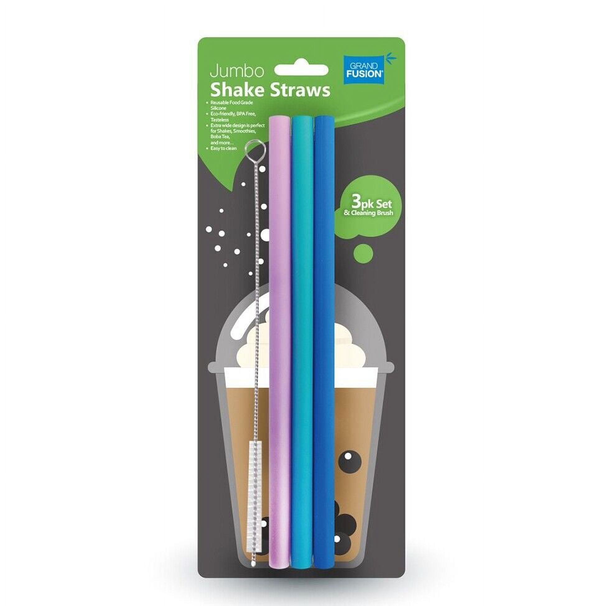 Jumbo Size Reusable Silicone Shake Straws for Milkshakes Boba Tea