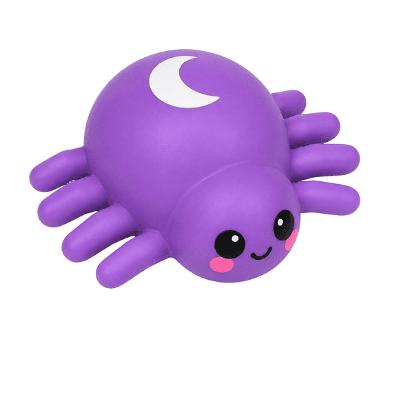 Jumbo Spider Squishy Toy, 5.91" Cute Moon Pattern Stress Squeeze Toy, Soft Novelty Collectible for Halloween and Party Favors