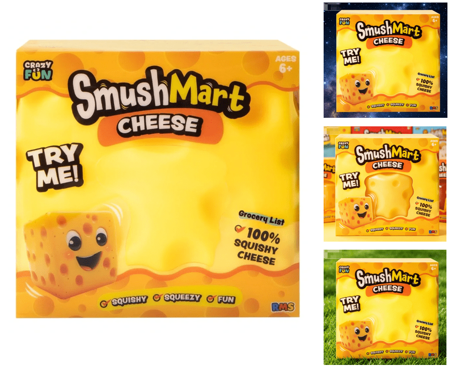 Smush Mart Rms Jumbo Squeezy Cheese Block - 5 Inch Smush Mart Ultra-Soft Slow Rising ...
