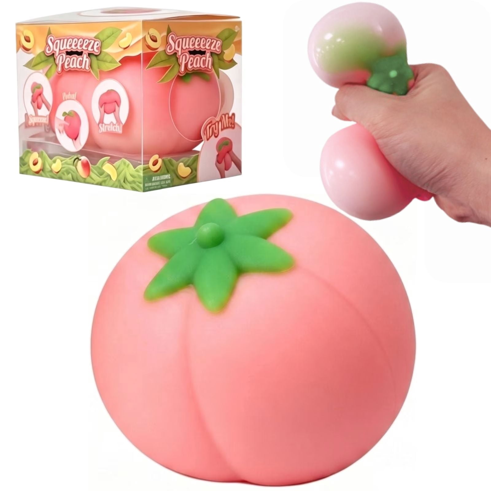 Squeezy Peach Squishy Toy, Ultra-Soft Slow Rising Pink Squeeze  Peach , Stress Relief & Anxiety Fidget Toy for Party Favor Gift