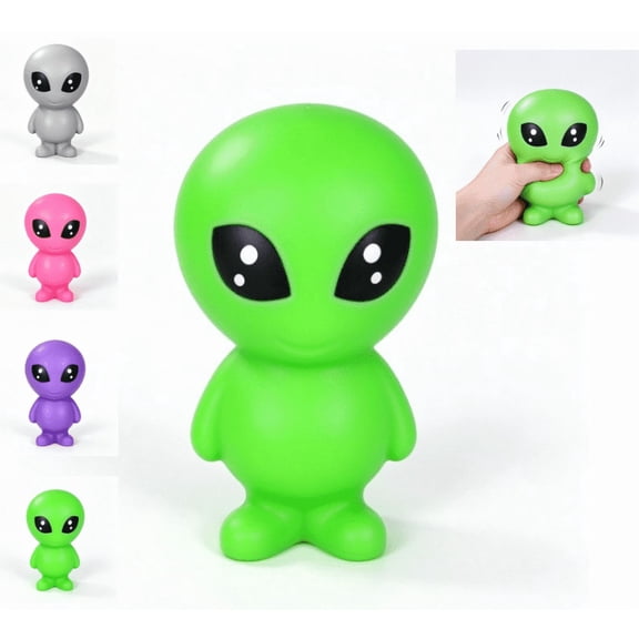 Jumbo Squishy Alien, Soft Slow-Rise Foam Collectible Toy, Squeezable Novelty Gift for Alien Fans, Claw Machine Prize, Desk Decor, Party Favor(green)