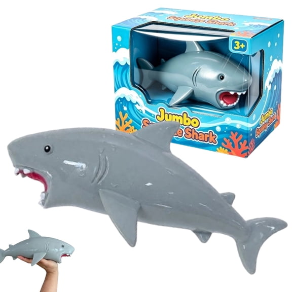 Jumbo Squishy Shark Toy Soft Slow Rising Jumbo Squishy Shark Stress Ball, Stress Relief Fidget Toy for Adults, Focus & Relaxation 