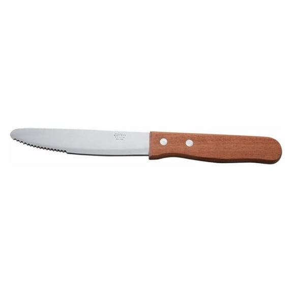 Jumbo Steak Knives - 12 Pack - 5 Inch Wooden Handle Steak Knifes - Heavy Duty Serrated Blades - Restaurant Quality - Kitchen Cutlery