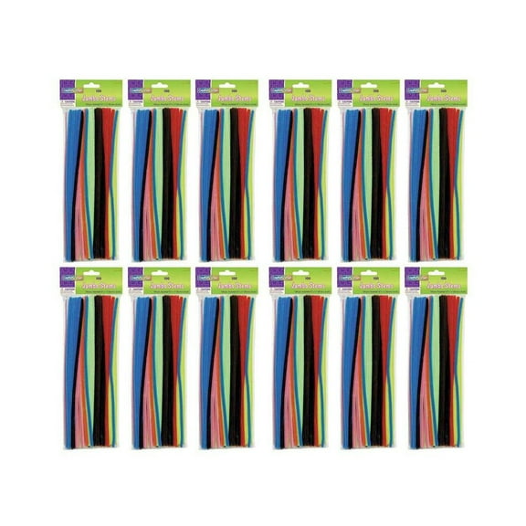 Jumbo Stems, Assorted, 12" x 6 mm, 100 Pieces Per Pack, 12 Packs