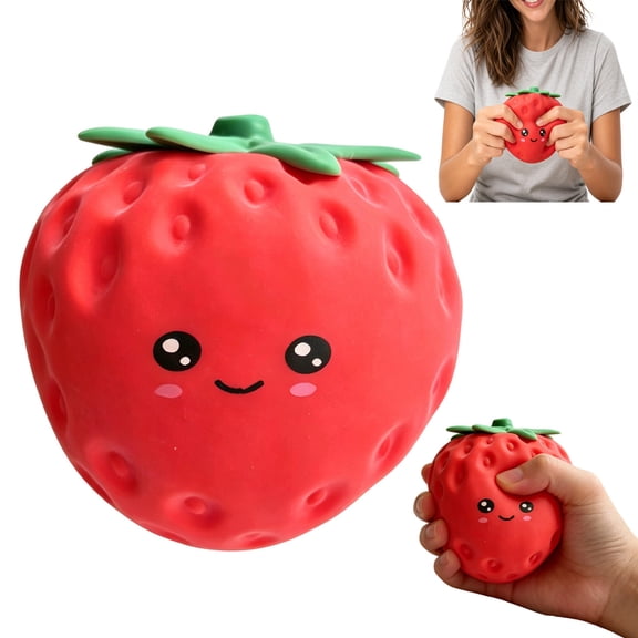Jumbo Strawberry Squishy 5.1 Inch Slow Rising Squishy Giant Strawberry Squishy Soft Stress Relief Fidget for Relaxation and Anxiety Relief