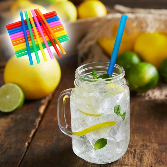 Jumbo Straws,Boba Straws,Plastic Straws,Multicolor Plastic Disposable Individually Wrapped Long Drinking Straw for Boba Bubble Tea Milkshake Drinking(100pcs/Set 8.3*0.4in)from ANMUYUM