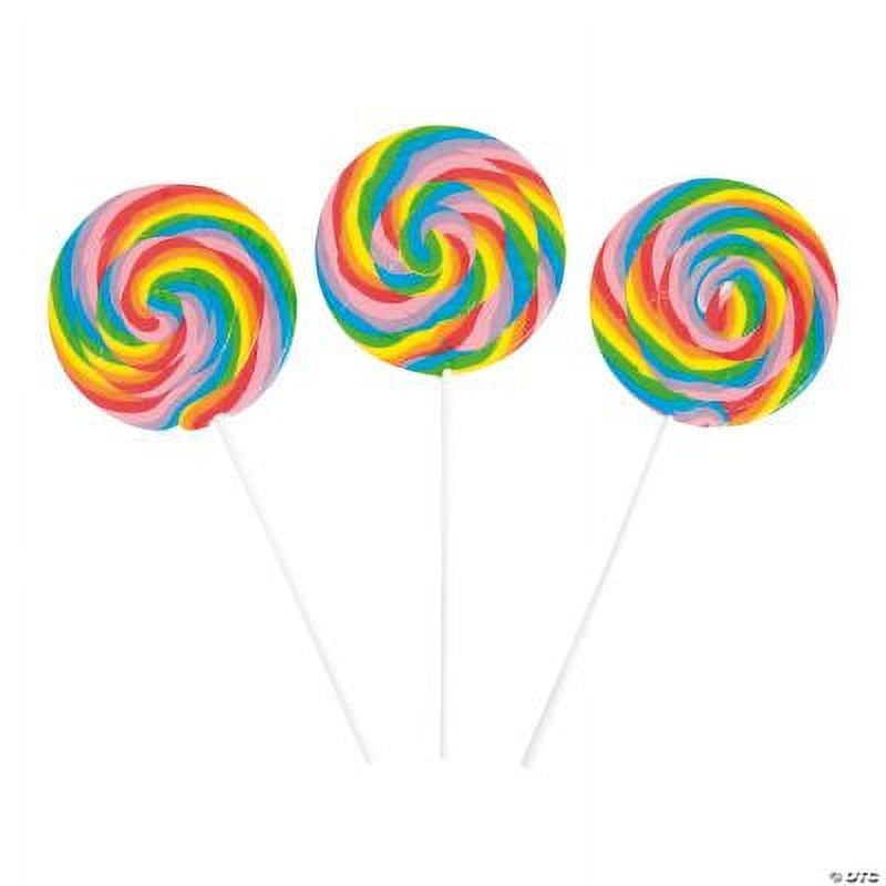 Fun Express Big Rainbow Lollipops For Kids, 6 Count