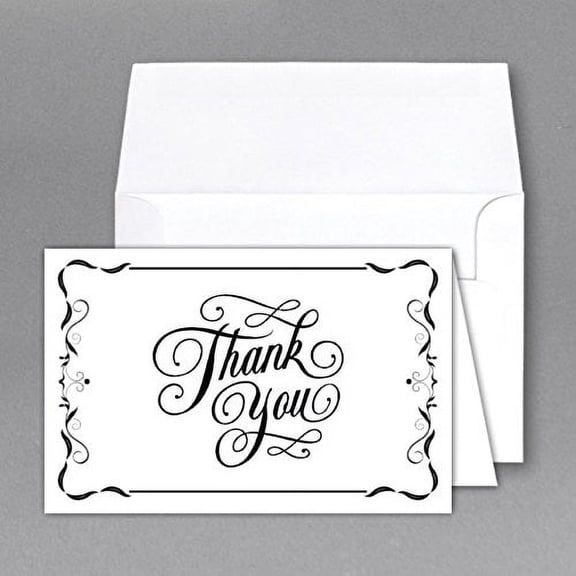 Jumbo "Thank You" Card & Envelope. Card Size 8.5 X 11 When Open - 5.5 X 8.5 Inches When Folded - Scored for Easy Folding. (2 Per Pack) (E)