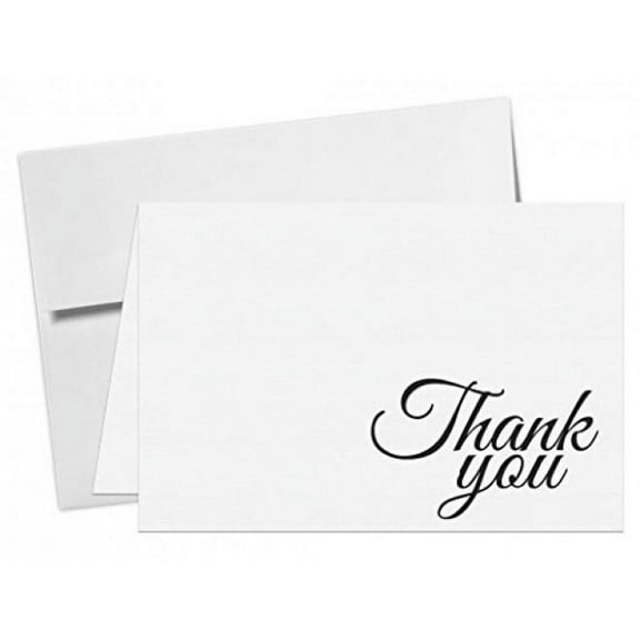 Jumbo "Thank You" Card & Envelope. Card Size 8.5 x 11 When Open - 5.5 X 8.5 Inches When Folded - Scored for easy folding. (2 Per Pack)