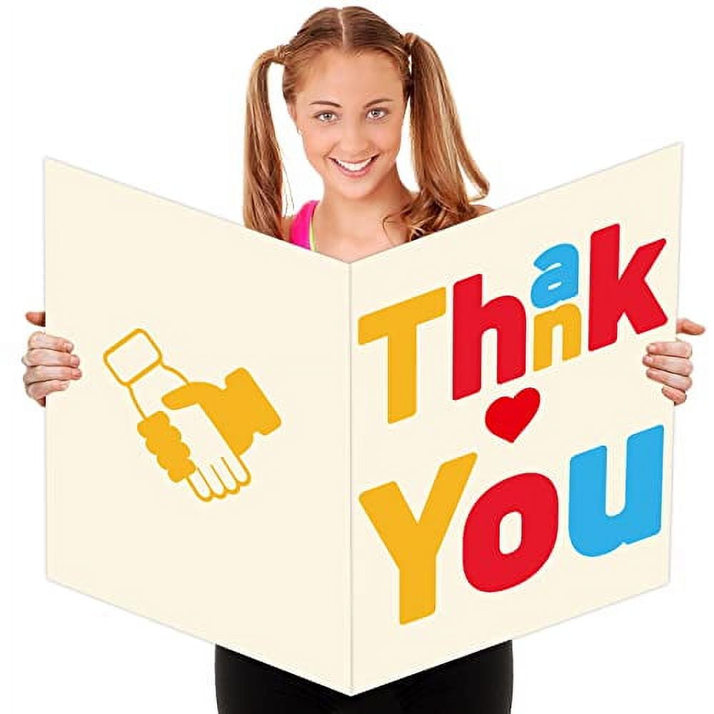Jumbo Thank You Greeting Card with Envelope Gratitude Giant Greeting