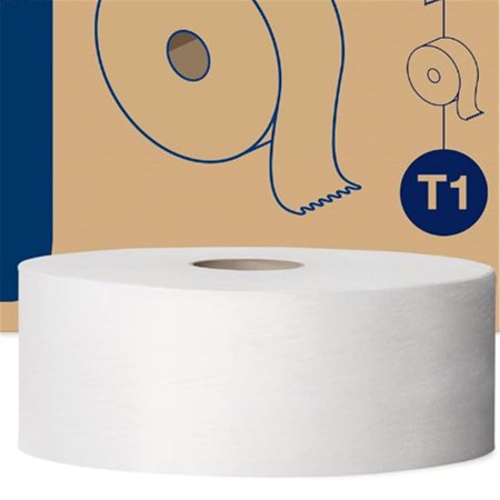 Jumbo Toilet Paper Roll White T1, Advanced, 2-ply, 6 x 1600 feet, 12021502, 6 Count (Pack of 1)