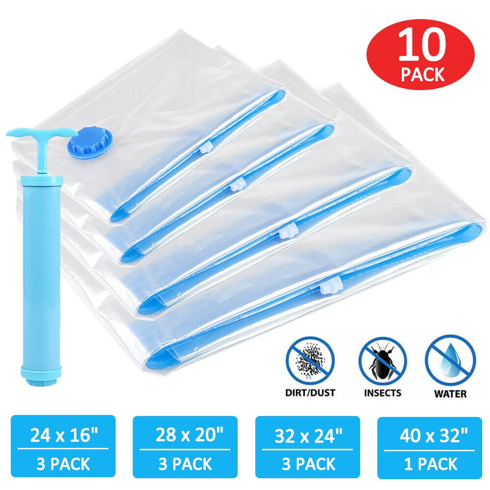 Jumbo Vacuum Storage Bags Travel Space Saver Garment Clothes Seal Hand