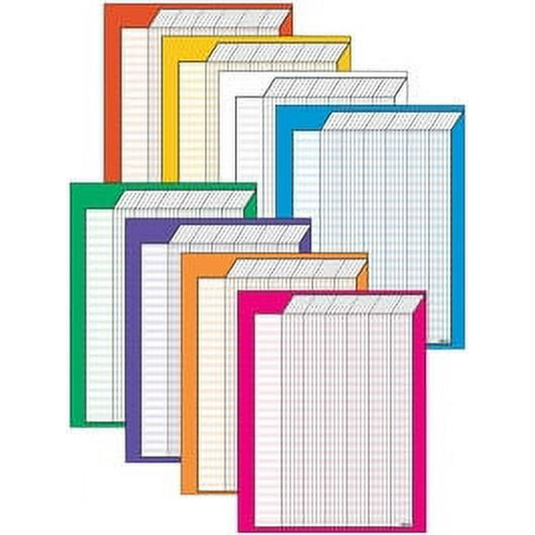 Jumbo Vertical Incentive Chart Pack, 22 x 28, Vertical Orientation, Assorted Colors with Assorted Borders, 8/Pack Jumbo Vertical Incentive Chart Pack, 22 x 28, Vertical Orientation, Assorted Colors with Assorted Borders, 8/Pack