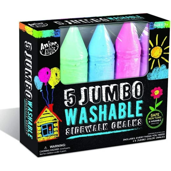 Jumbo Washable Sidewalk Chalk | 5 Pack