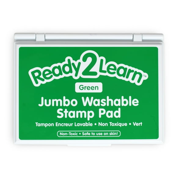 READY 2 LEARN Jumbo Washable Stamp Pad - Green - 6.2"L x 4.1"W