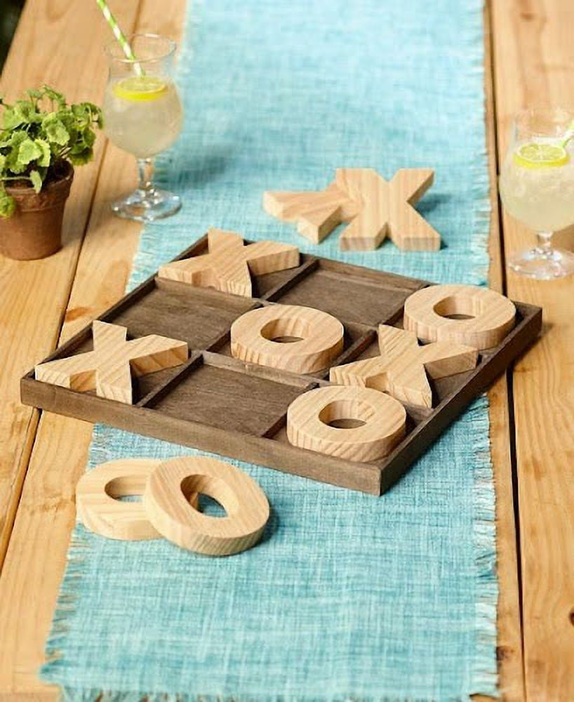 Jumbo Wooden Tabletop Tic-Tac-Toe Game Set