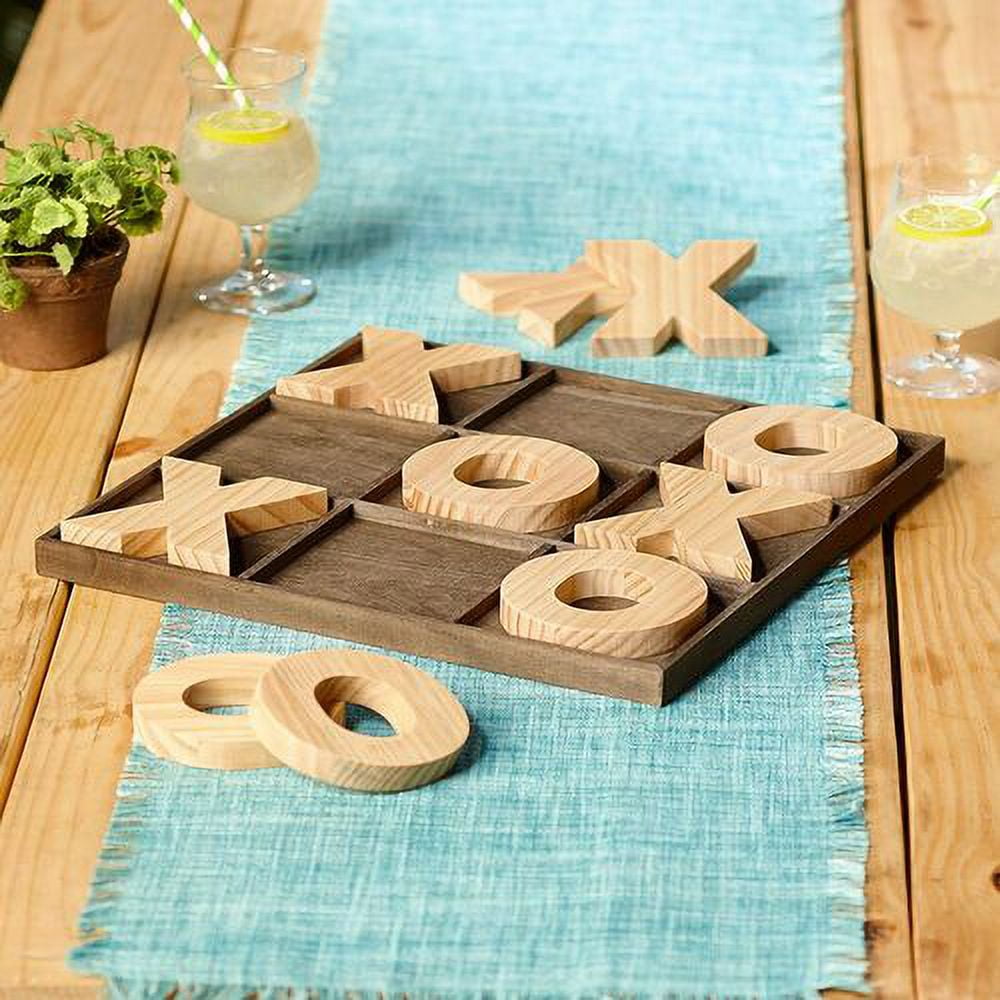 Jumbo Wooden Tabletop Tic-Tac-Toe Game Set