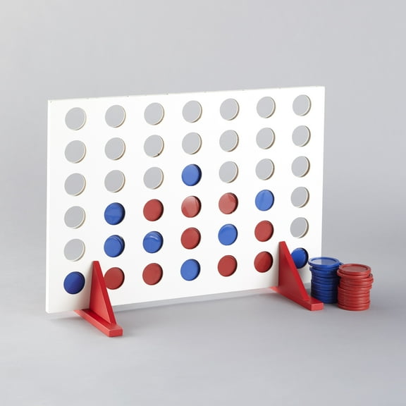 Jumbo Wooden 4 in a Row Stacking Strategy Board Game - Ages 3 and Up