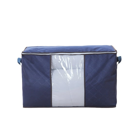Jumbo Zippered Storage Bag for Closet King Comforter, pillow, quilt, bedding, Clothes, Blanket Organizers with Large Clear Window & Carry Handles Space Saver