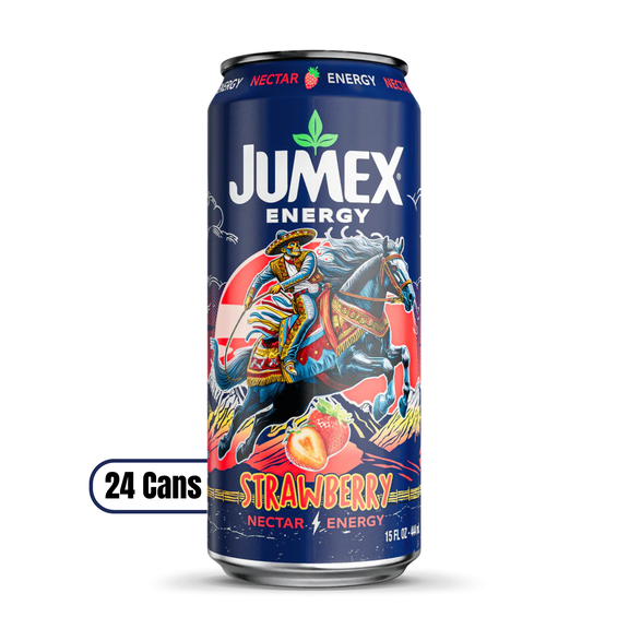 Jumex Energy Strawberry Nectar Drink, 15 oz Can, 24 Pack