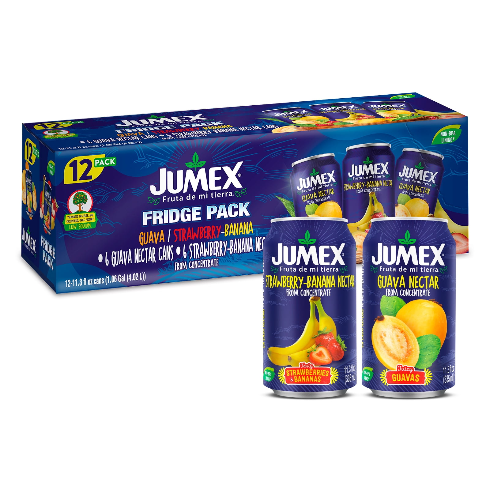 Jumex Strawberry Banana Juice & Guava Juice Nectar, 11.3 fl oz, 12 Pack