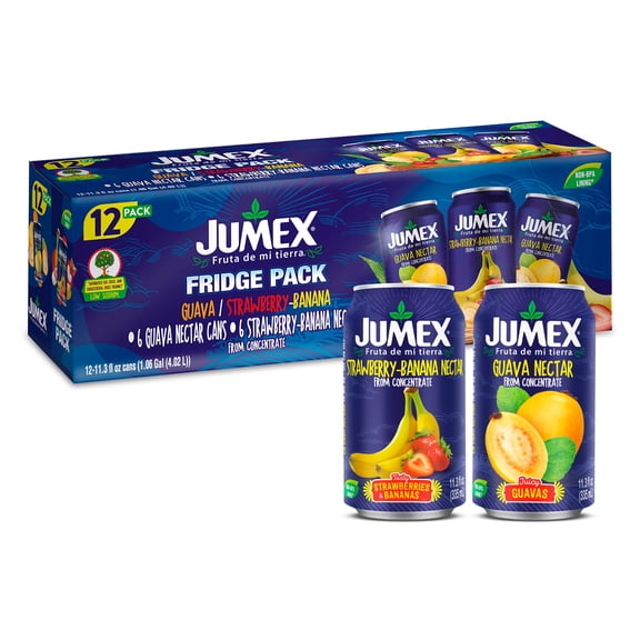 Jumex Fruit Punch Strawberry-Banana & Guava Variety Soda Pack, 11.3 Fl. oz., 12 Count