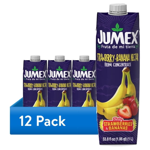 (12 pack) Jumex Strawberry Banana Nectar Juice, 33.8 fl oz