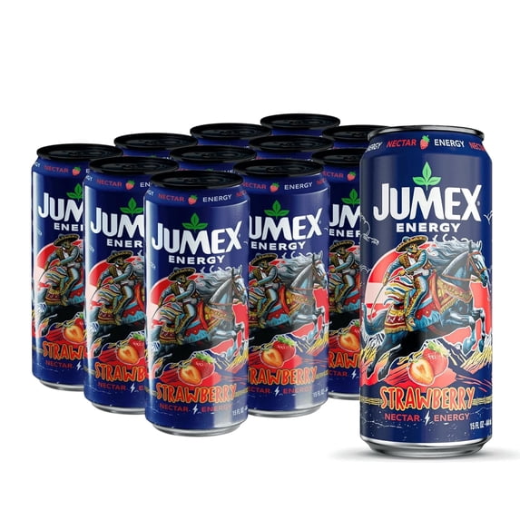 Jumex Strawberry Nectar Energy Drink, 150 mg of Caffeine, Real Fruit Juice, 15 fl oz (Pack of 12)