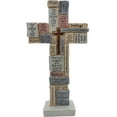 Jumiz Cross Sculpture with Christian Words and Sayings Crossword Table