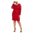 thumbnail image 1 of Jump Apparel Womens Floral Bodycon Sheath Dress Red 1X, 1 of 4