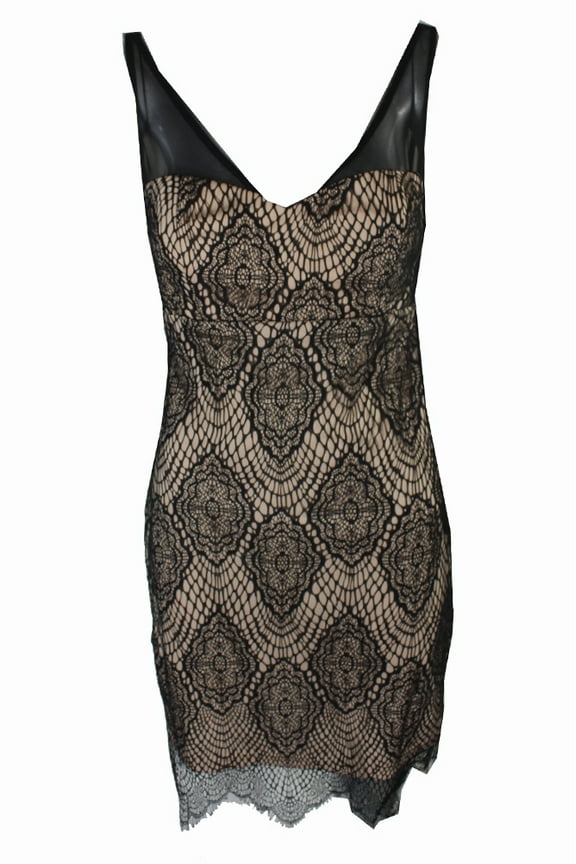 Jump Black Nude Juniors Lace Bodycon Dress 7-8