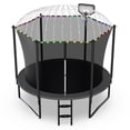 thumbnail image 1 of Jump Into Fun Trampoline 10FT with Basketball Hoop and Lights Sprinkler Enclosure, 1000LBS Weight Capacity Backyard Outdoor Trampoline for Kids and Adutlts, Trampoline for Gift, Family Use, 1 of 6