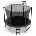 thumbnail image 1 of Jump Into Fun Trampoline 10FT with Basketball Hoop and Lights Sprinkler Socks Enclosure, 1000LBS Weight Capacity Backyard Outdoor Trampoline for Kids and Adutlts, Trampoline for Gift, Family Use, 1 of 7