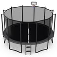 thumbnail image 1 of Jump Into Fun 15FT Trampoline for Adults/ 7-9 Kids, 1500LBS Capacity Trampolines with Enclosure, Basketball Hoop, Wind Stakes, Heavy Duty Outdoor Galvanized Anti-Rust Coating Recreational Trampoline, 1 of 7