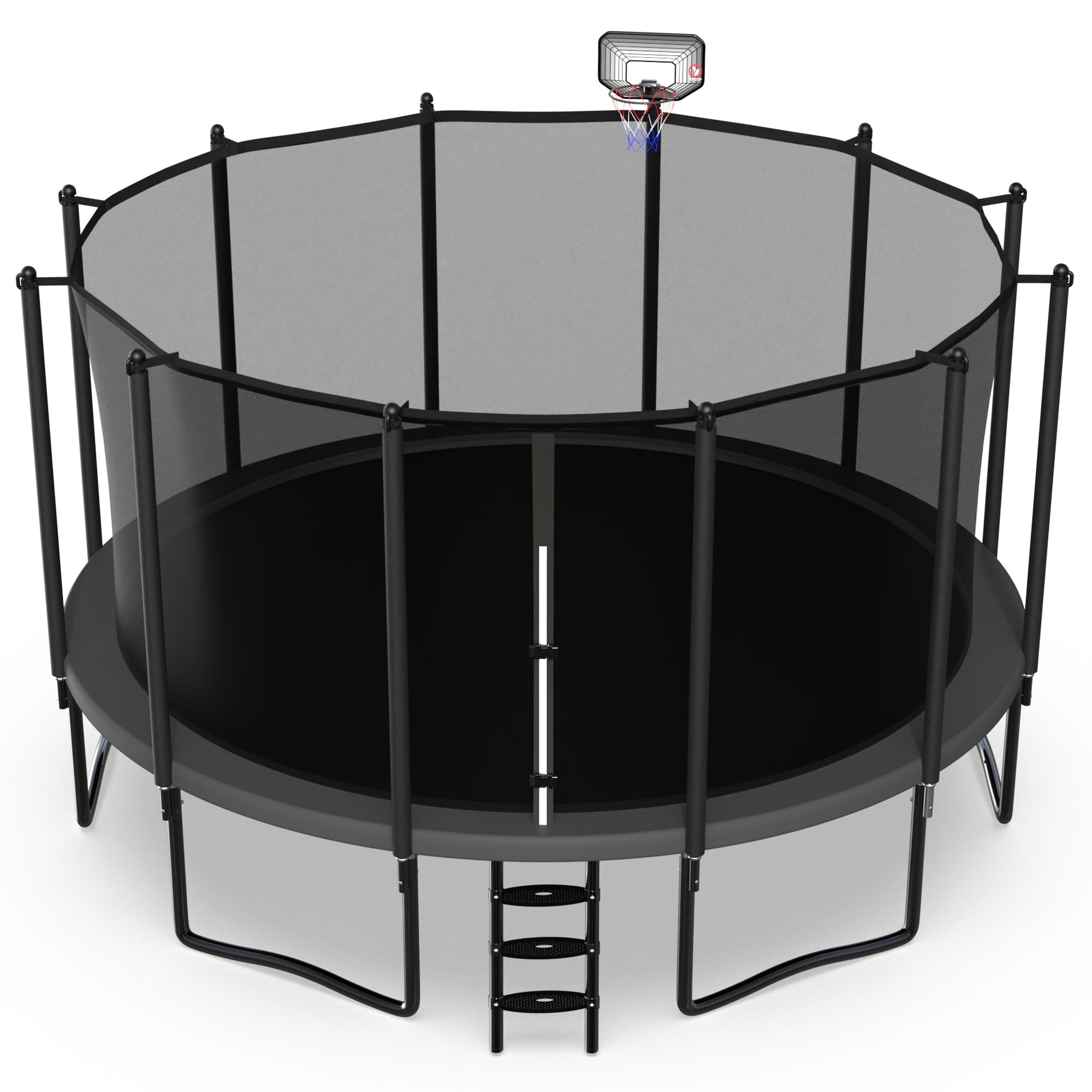 Jump Into Fun 16FT Trampoline for Adults/ 10 Kids, 1500LBS Capacity ...