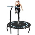 thumbnail image 1 of Jump Into Fun 50" Rebounder Trampoline for Adults, 330LBS Foldable Fitness Trampoline with Bungees, Adjustable Handlebar, Noise-free Exercise Rebounder for Indoor Workout, 1 of 9