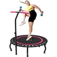 thumbnail image 1 of Jump Into Fun 40'' Foldable Mini Trampoline with Durable Bungees and Adjustable Foam Handle, Fitness Rebounder Trampoline for Adults, 330LBS Indoor/Outdoor Workout Trampoline, 1 of 8