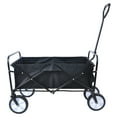 thumbnail image 1 of Jump Into Fun Newest Collapsible Wagon Cart for Kids with Big Wheels, Push Bar, 2 Mesh Cup Holders, 200LBS Capacity Heavy Duty Utility Foldable Wagon Garden Cart for Yard, Black, 1 of 7
