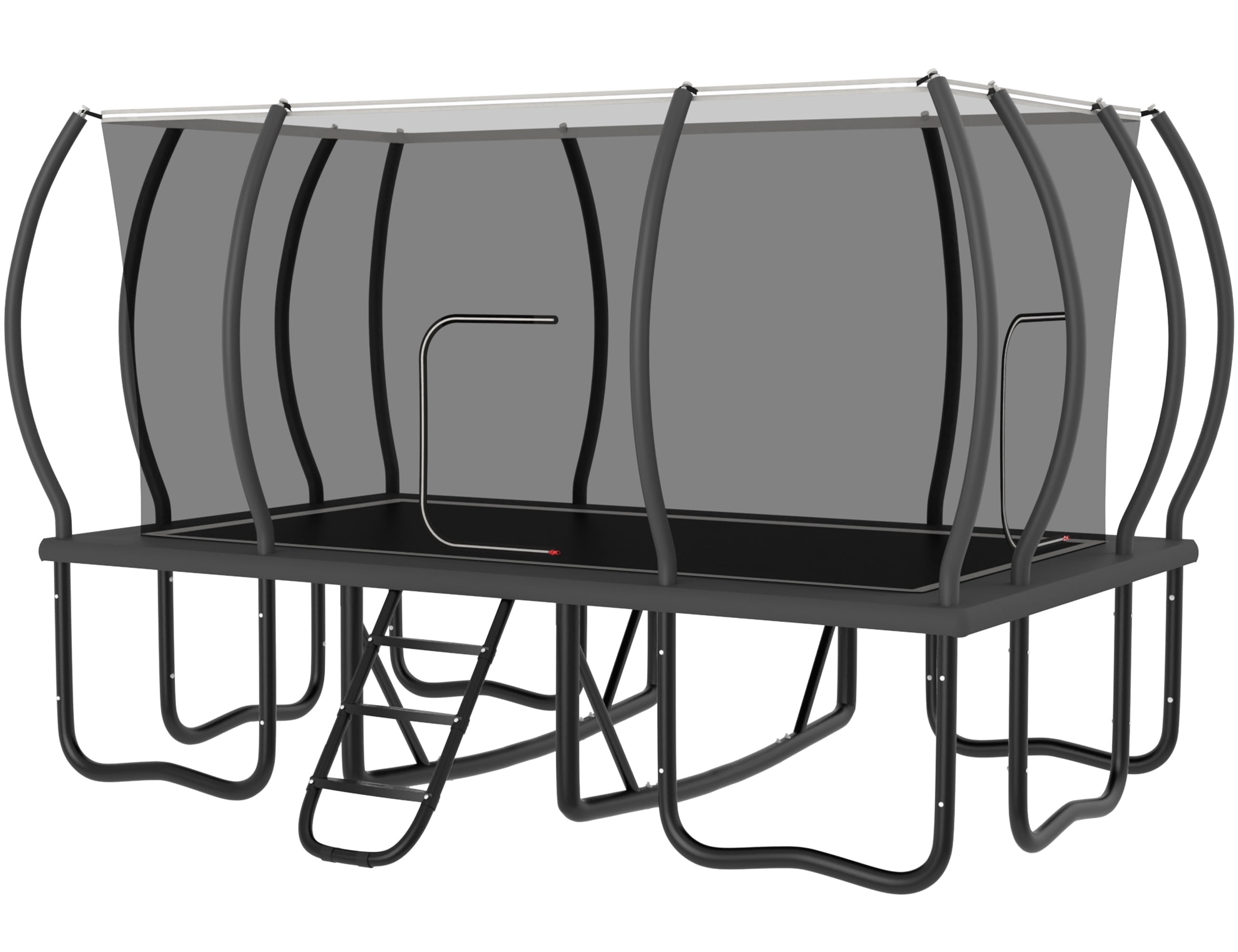Jump Into Fun Rectangle Trampoline 10x17FT, 2000LBS Weight Capacity Heavy Duty Outdoor Large Gymnastics Trampolines for Kids and Adults with Enclosure Net