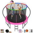 thumbnail image 1 of Jump Into Fun 10FT Trampoline 1000LBS for 4 Kids and Adults, Galvanized Anti-Rust Coating Pumpkin Outdoor Trampolines with Enclosure and Basketball Hoop, Lights, Sprinkler, Gift Family Use, 1 of 7
