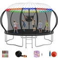 thumbnail image 1 of Jump Into Fun Trampoline 14FT 10FT 12FT 16FT 1400LBS Trampoline for Adults and Kids, Trampoline with Enclosure, Basketball Hoop, LED Light Sprinkler and More Gifts, Outdoor Pumpkin Trampoline, 1 of 8